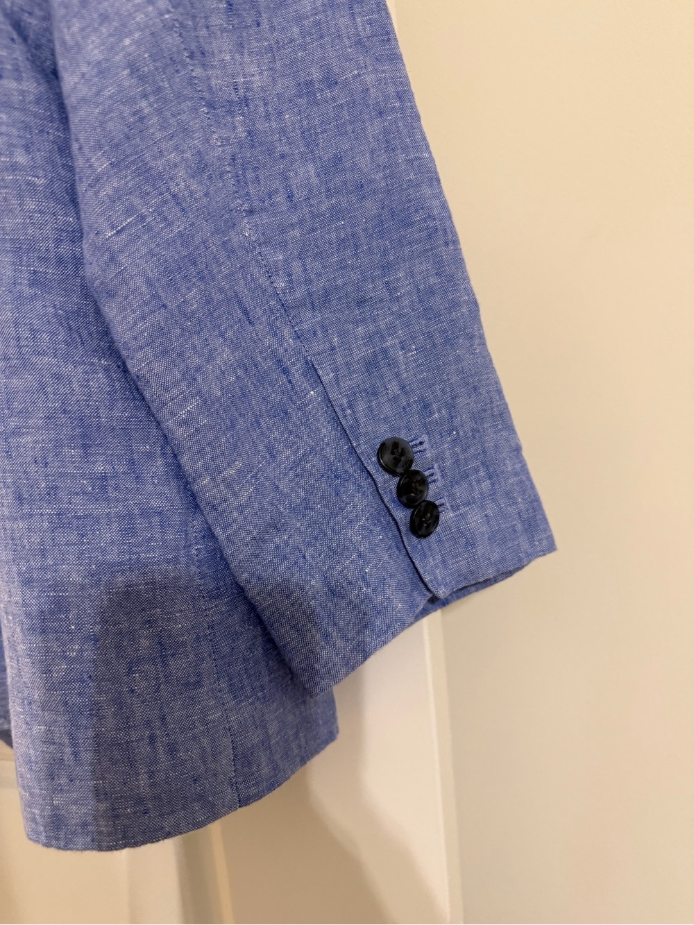 Talbots Light Blue Linen-Blend Notch Lapel Blazer - Picture 10 of 11